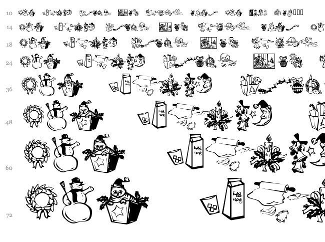 KR Christmas Dings 2004 font waterfall